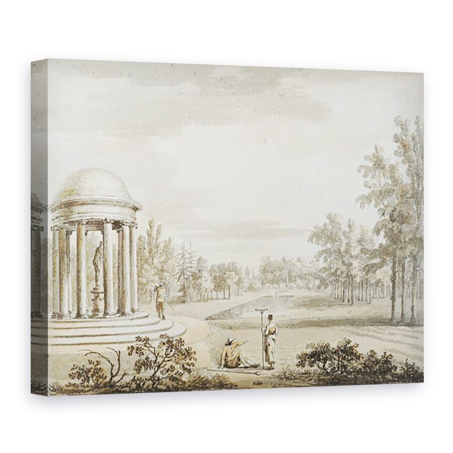 Tablou canvas - Jean Baptiste Claude Chatelain - Rotunda si Teatrul Reginei, Stowe, 50 x 70 cm