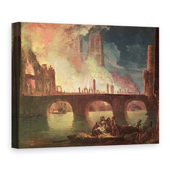 Tablou canvas - Jean Baptiste Genillion - Un incendiu la Hotel-Dieu in 1772, 50 x 70 cm Tablou canvas - Jean Baptiste Genillion - Un incendiu la Hotel-Dieu in 1772, 50 x 70 cm