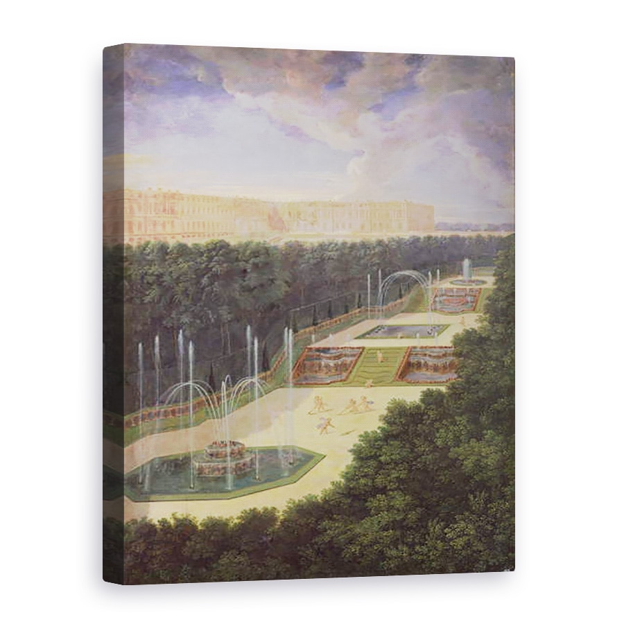 Tablou canvas - Jean Cotelle the Younger - Groves de Versailles, vedere perspectiva a celor trei fantani cu heruvimi greblat si udare, 50 x 70 cm