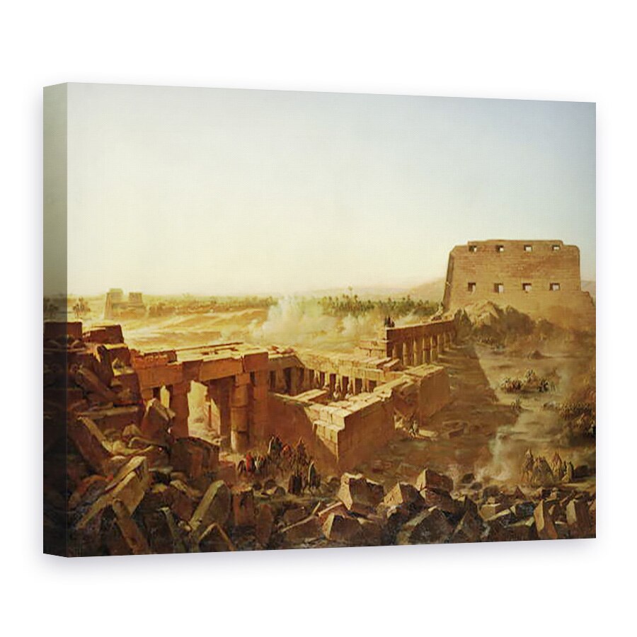 Tablou canvas - Jean Charles Langlois - Batalia de la Templul din Karnak, Campania Egiptului, 50 x 70 cm