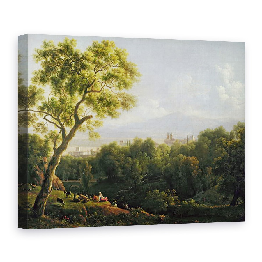 Tablou canvas - Jean Joseph Xavier Bidauld - Vedere de Frascati, 50 x 70 cm