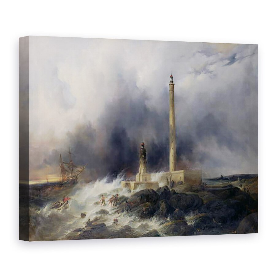 Tablou canvas - Jean Louis Petit - Vedere la Farul de la Gatteville, 50 x 70 cm