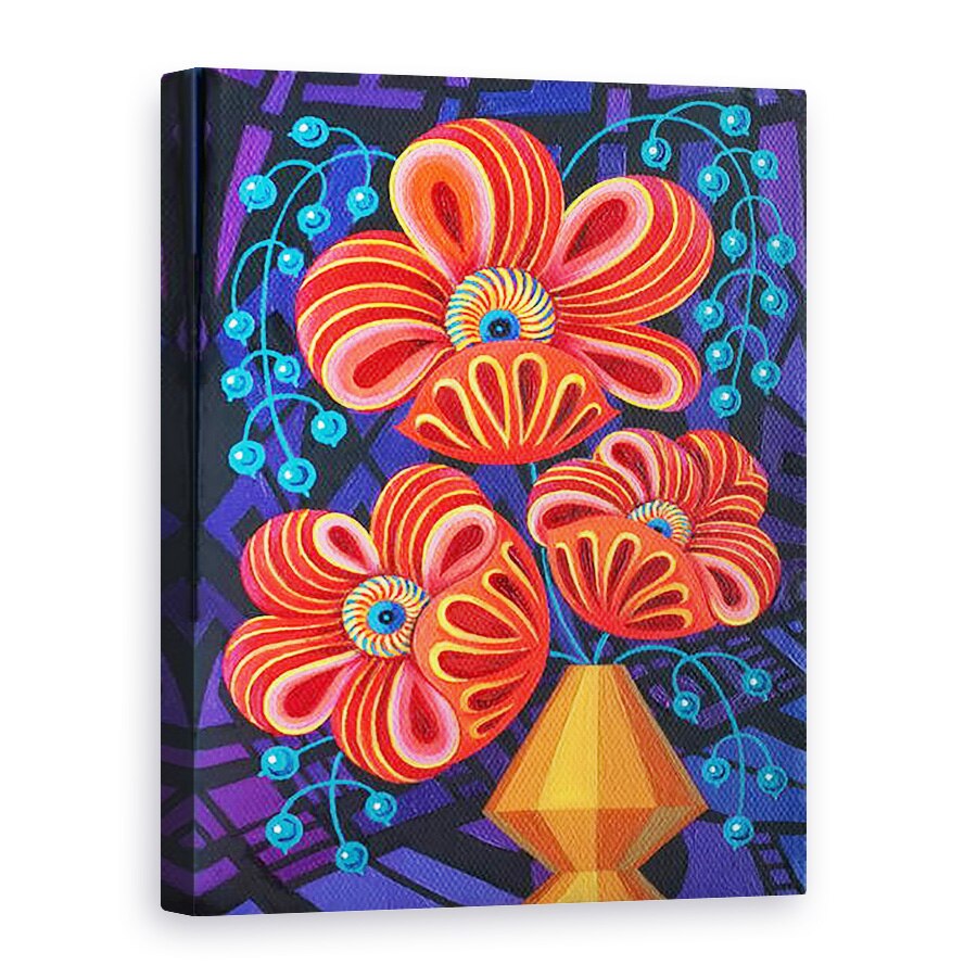 Tablou canvas - Jane Tattersfield - Flori rosii cu fructe de padure, 2016, 50 x 70 cm