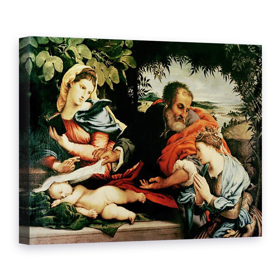 Tablou canvas - Lorenzo Lotto - Sfanta familie cu Sfanta Ecaterina din Alexandria, 60 x 80 cm