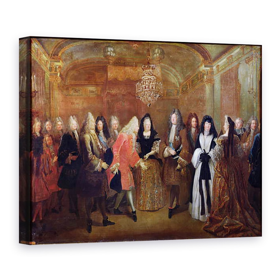 Tablou canvas - Louis de Silvestre - Ludovic al XIV-lea 1638-1715 il saluta pe Elector de Saxonia, Frederic Augustus al II-lea 1670-1733 la Fontainebleau, 27 septembrie 1714, 60 x 80 cm