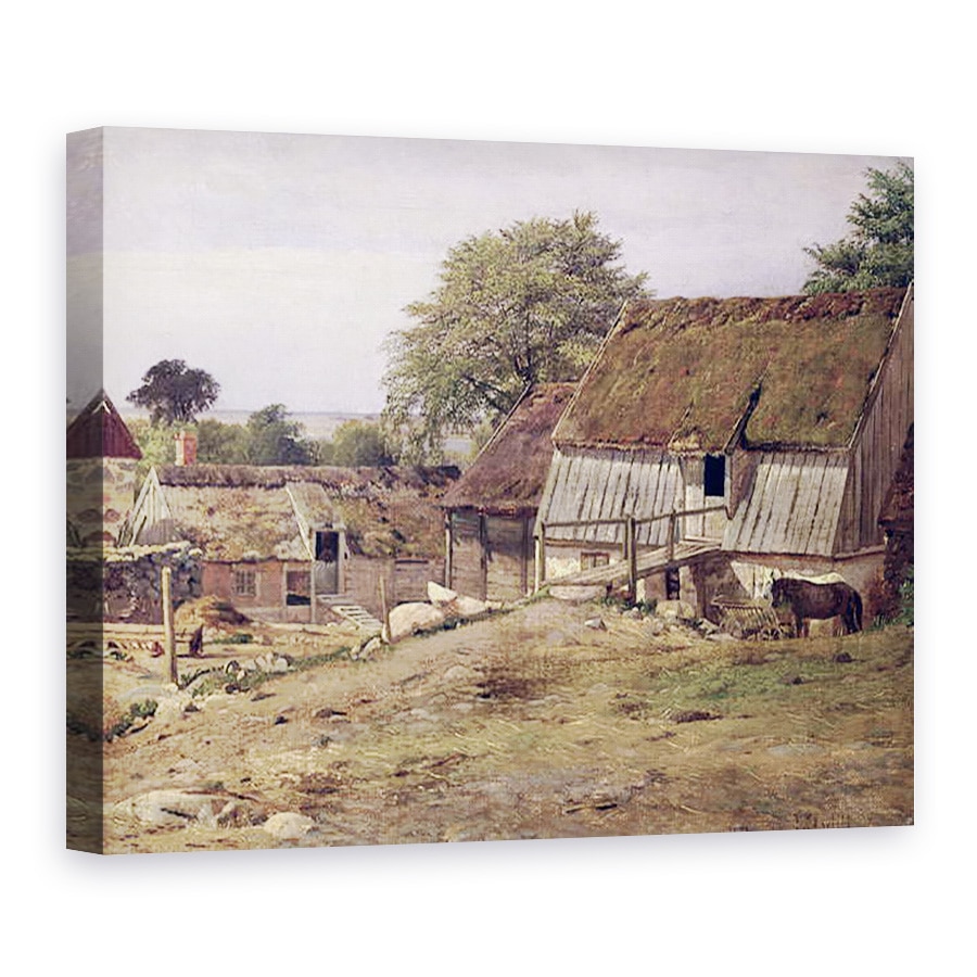Tablou canvas - Louis Gurlitt - O ferma in Suedia, 60 x 80 cm