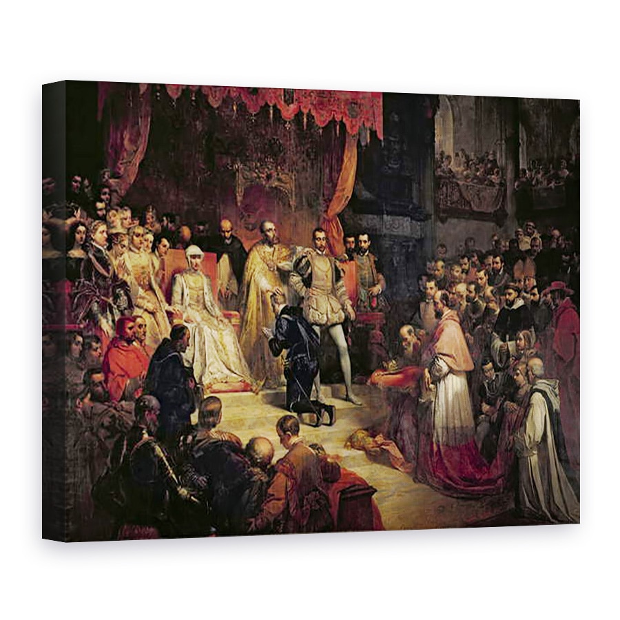 Tablou canvas - Louis Gallait - Abdicarea lui Carol al V-lea 1500-58 1841, 60 x 80 cm