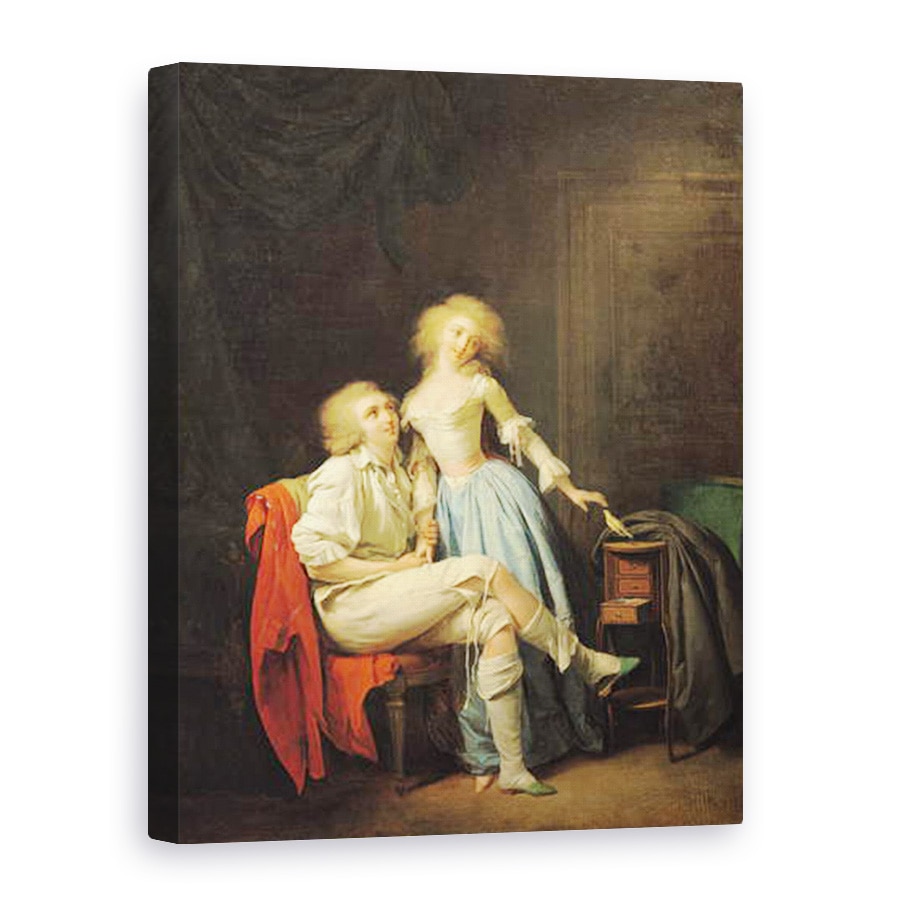 Tablou canvas - Louis Leopold Boilly - Cuplu cu o pasare evadata, 60 x 80 cm