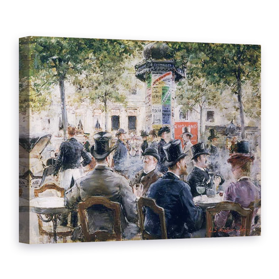 Tablou canvas - Louis Anet Sabatier - Cafe Scene in Paris, 75 x 100 cm