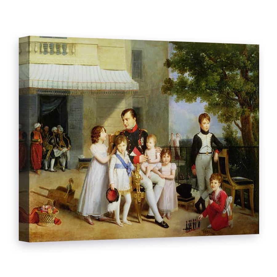 Tablou canvas - Louis Ducis - Portretul lui Napoleon Bonaparte 1769-1821 cu nepotii si nepotii sai pe terasa de la Saint-Cloud, 60 x 80 cm