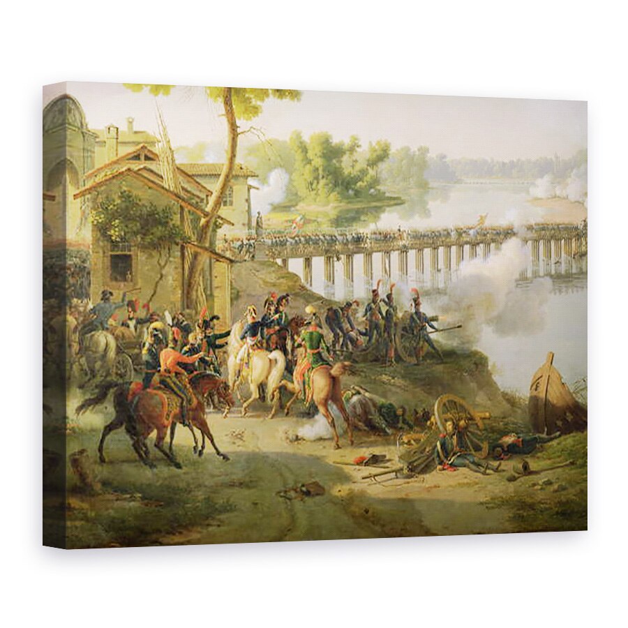 Tablou canvas - Louis Lejeune - Batalia de la Lodi, 10 mai 1796, detalii despre Napoleon 1769-1821 si personalul sau, 60 x 80 cm