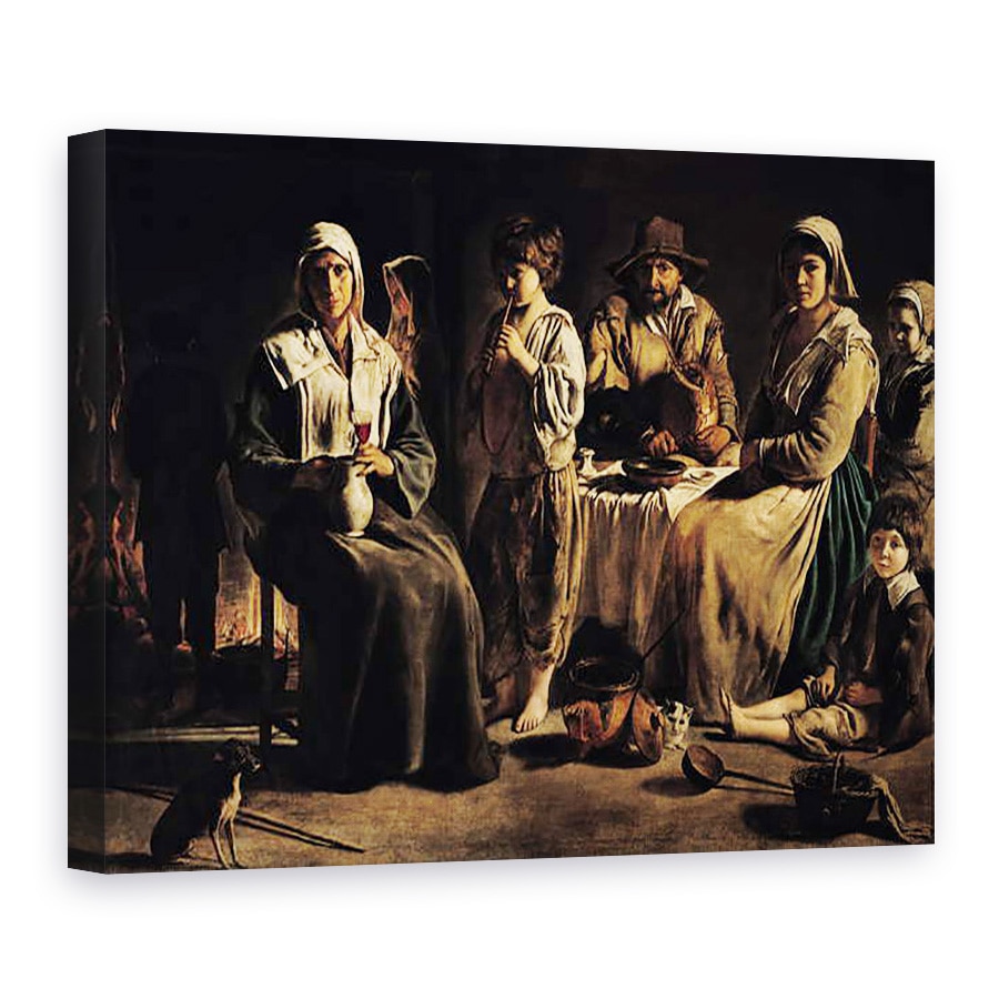 Tablou canvas - Louis Le Nain - Familie taraneasca intr-un interior, 60 x 80 cm