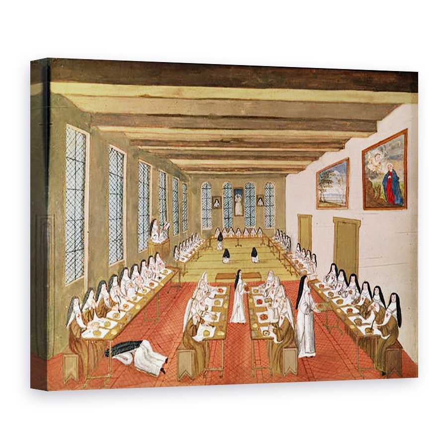 Tablou canvas - Louise Madelaine Cochin - Vedere a refectoriei, din LAbbaye de Port-Royal, 75 x 100 cm