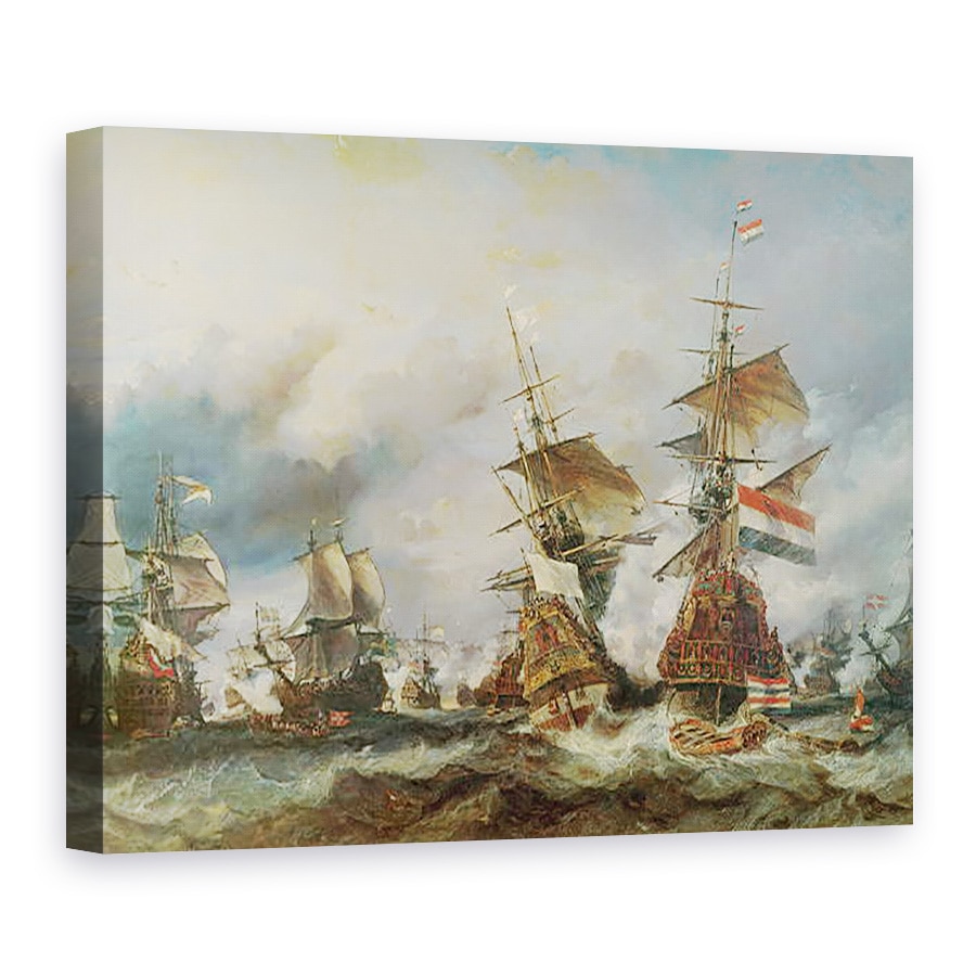 Tablou canvas - Louis Eugene Gabriel Isabey - Batalia de la Texel, 60 x 80 cm