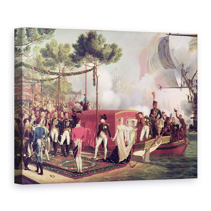 Tablou canvas - Louis Philippe Crepin - Napoleon I 1769-1821 si Marie Louise 1791-1847 debarcand la Anvers, 60 x 80 cm