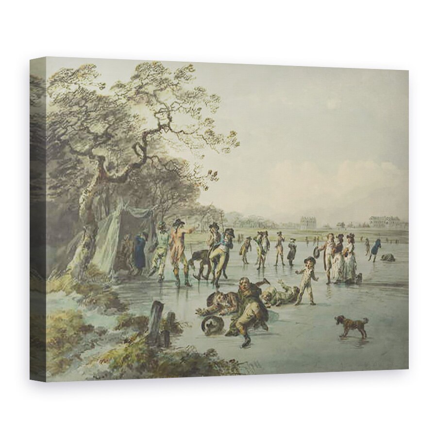 Tablou canvas - Julius Caesar Ibbetson - Patinaj in Hyde Park, 50 x 70 cm