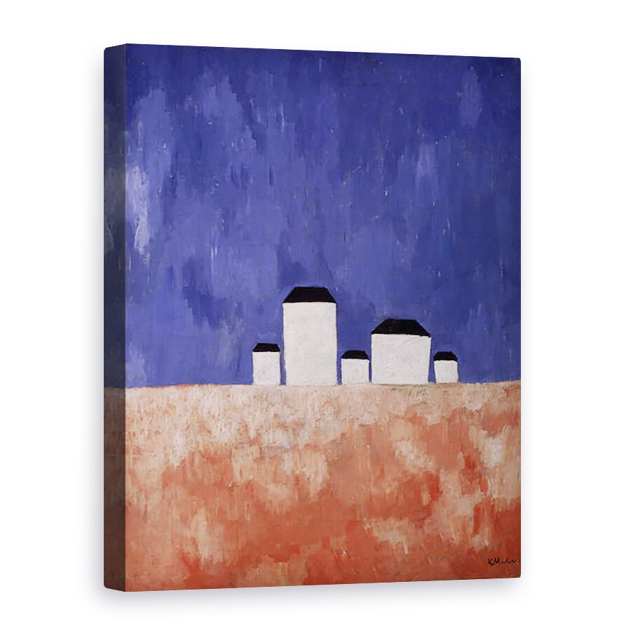 Tablou canvas - Kazimir Severinovich Malevich - Peisaj cu 5 case, 50 x 70 cm