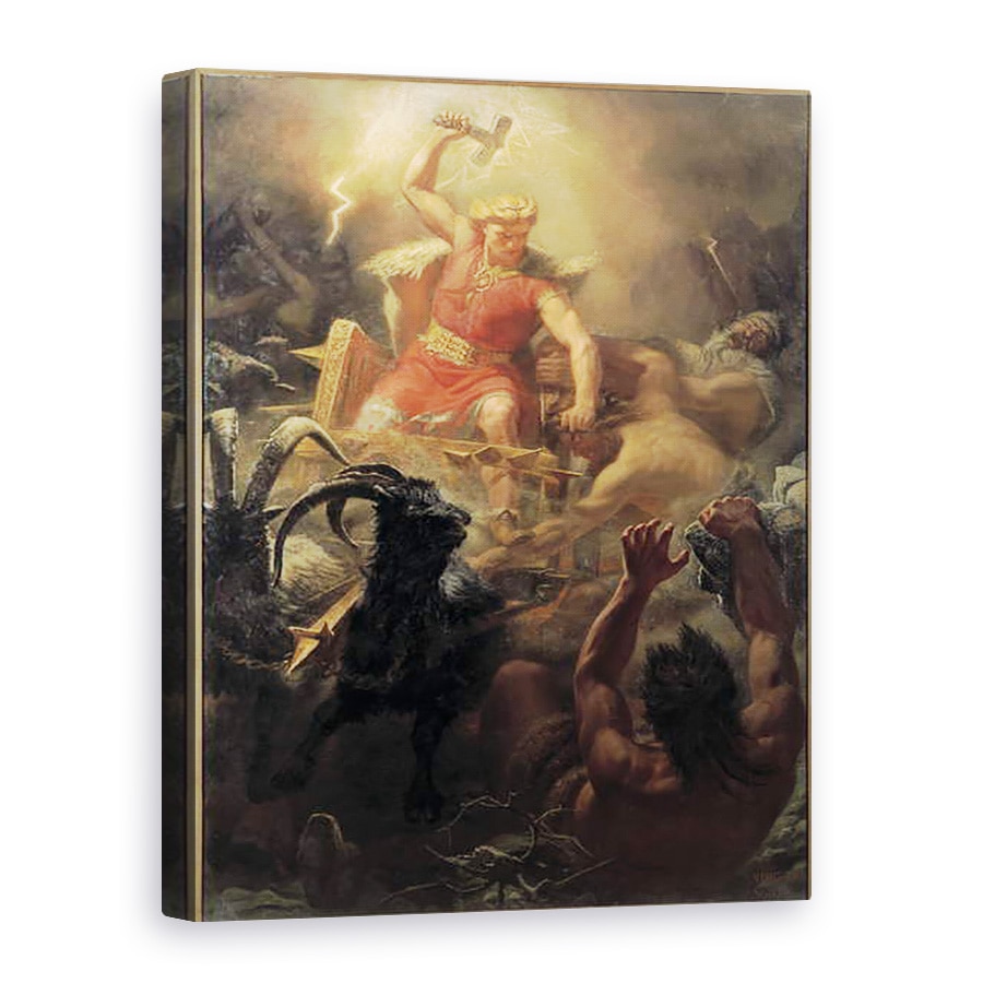 Tablou canvas - Marten Eskil Winge - Lupta lui Thor cu Giants, 60 x 80 cm