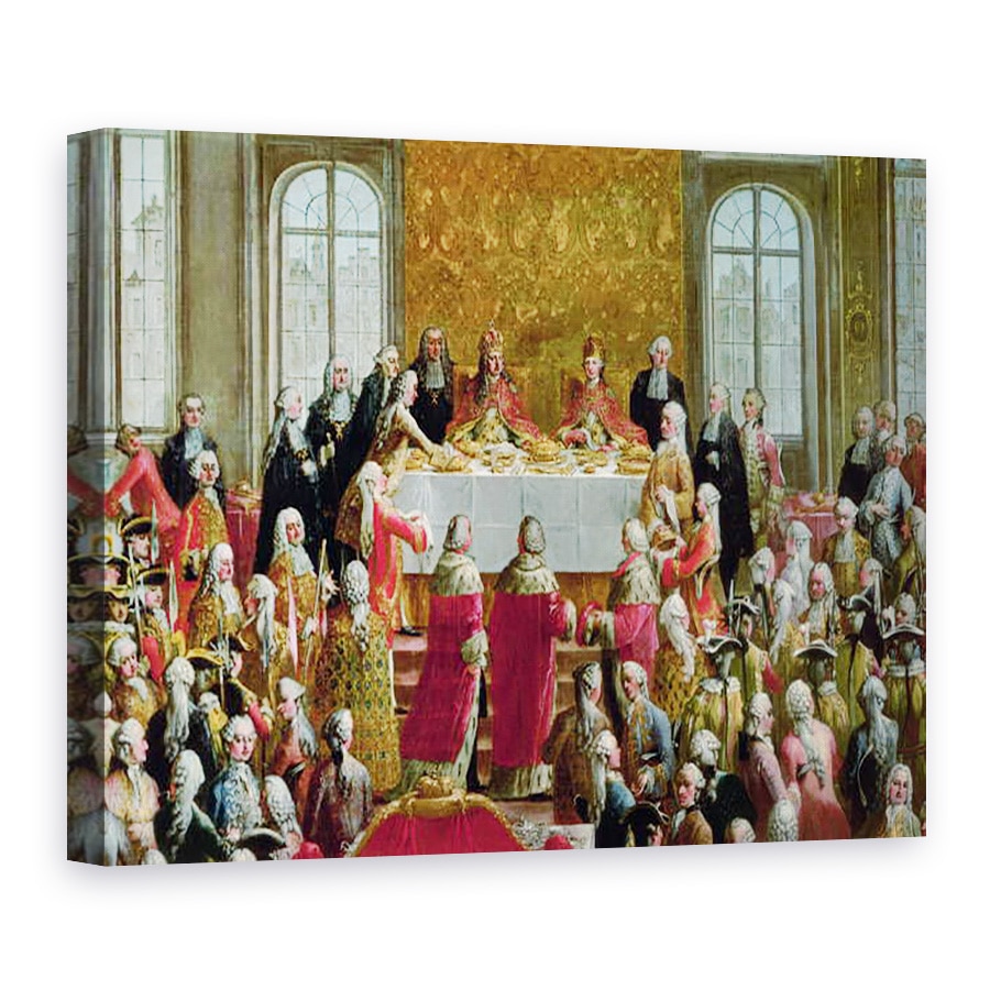 Tablou canvas - Martin II Mytens - Banchetul incoronarii lui Iosif al II-lea 1741-90, imparat al Germaniei, 50 x 70 cm