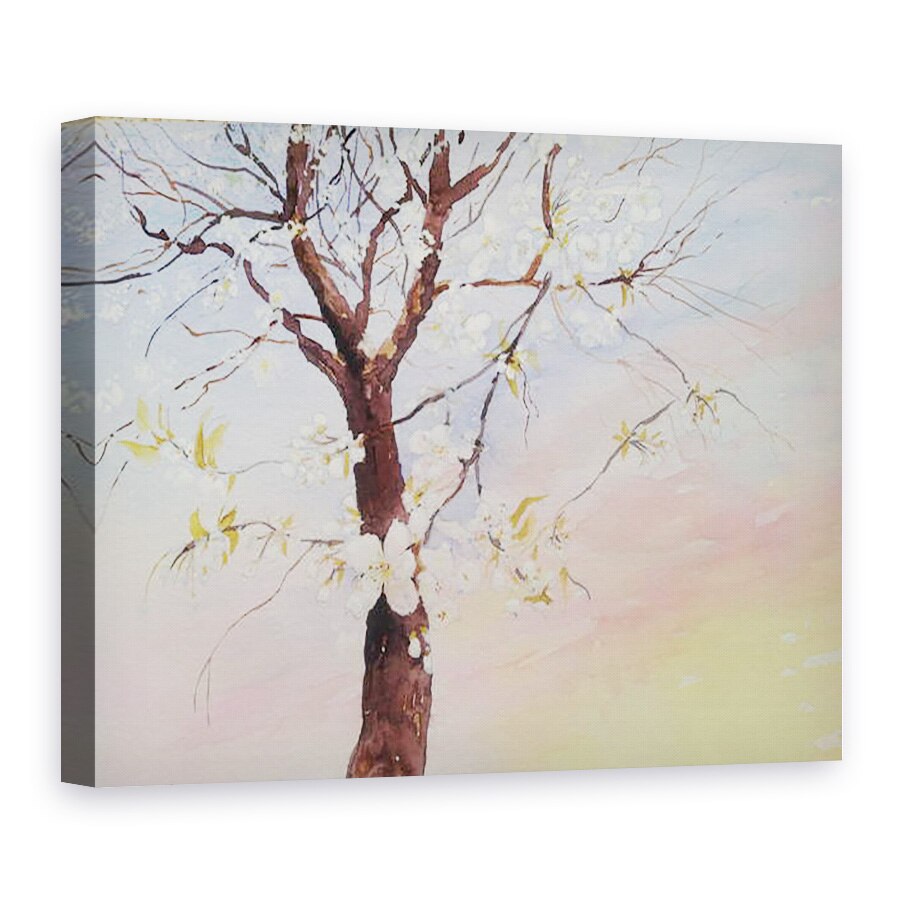 Tablou canvas - Mary Smith - floare de cires alb, 50 x 70 cm