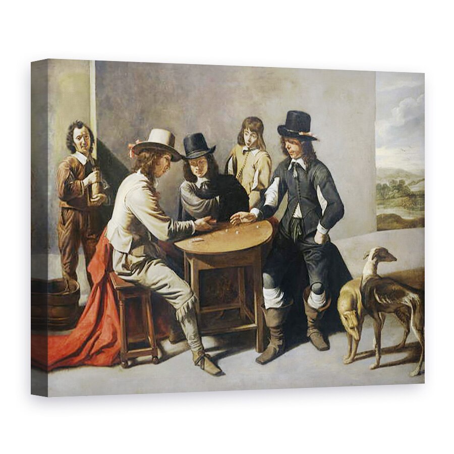 Tablou canvas - Mathieu Le Nain - Jucatori zaruri, 50 x 70 cm
