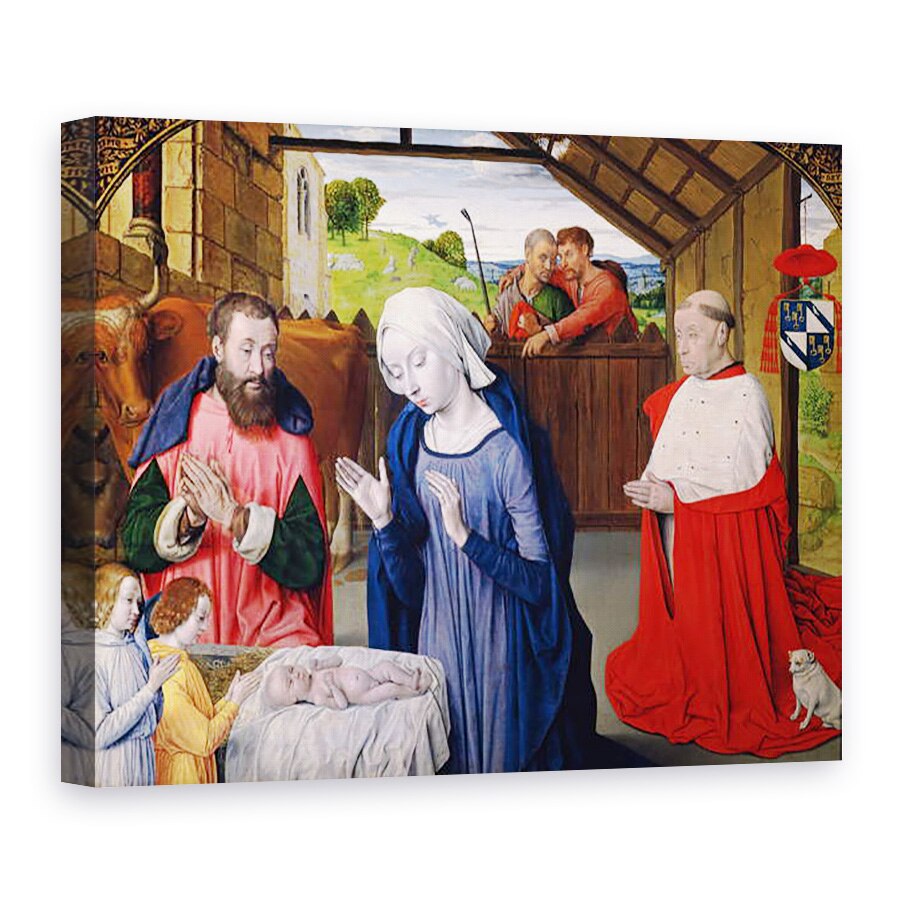 Tablou canvas - Master of Moulins - Nasterea Cardinalului Rolin, 75 x 100 cm