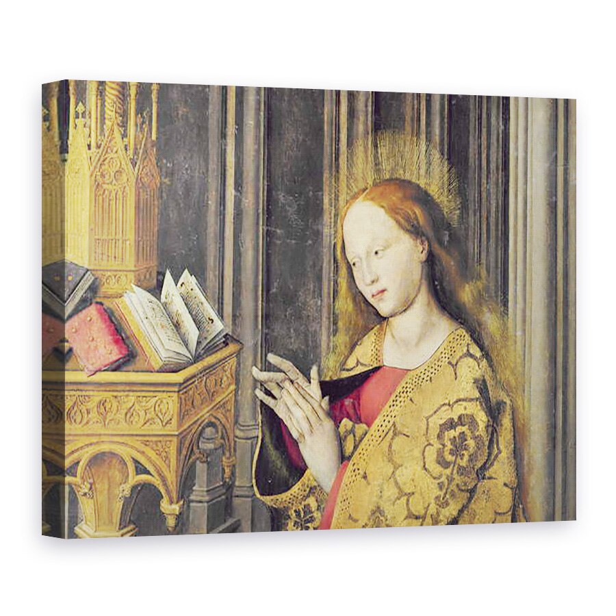 Tablou canvas - Master of the Aix Annunciation - Fecioara Maria citind dintr-o carte de ore, 50 x 70 cm