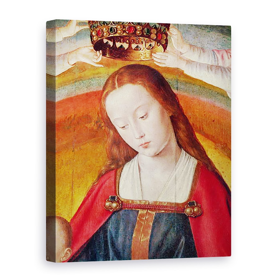 Tablou canvas - Master of Moulins - Fecioara Maria cu coroana ei, detaliu al incoronarii Fecioarei, panou central din Altarul Bourbon, 60 x 80 cm