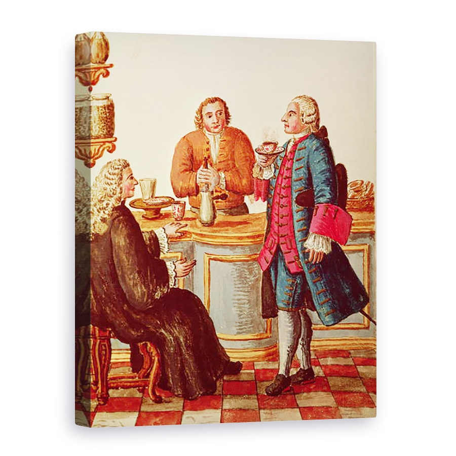 Tablou canvas - Jan van Grevenbroeck - Nobilii venetieni intr-o cafenea, 75 x 100 cm