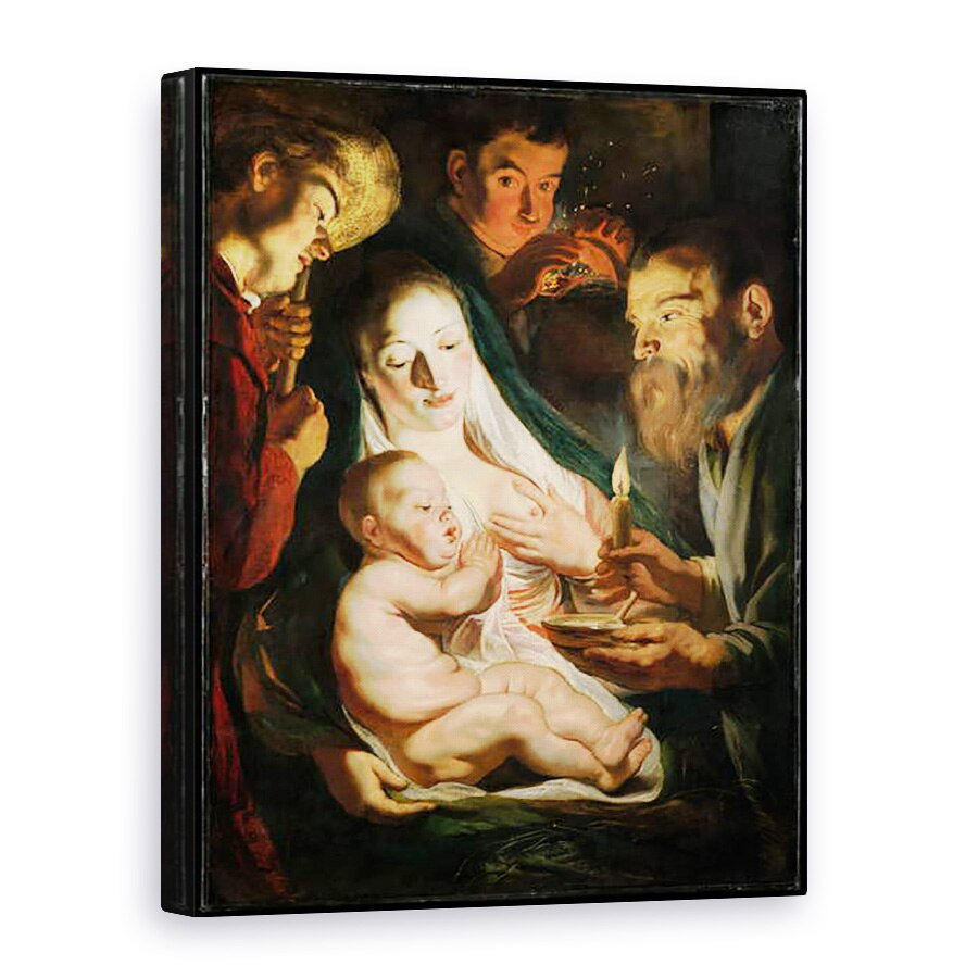 Tablou canvas - Jacob Jordaens - Sfanta familie cu pastori, 75 x 100 cm
