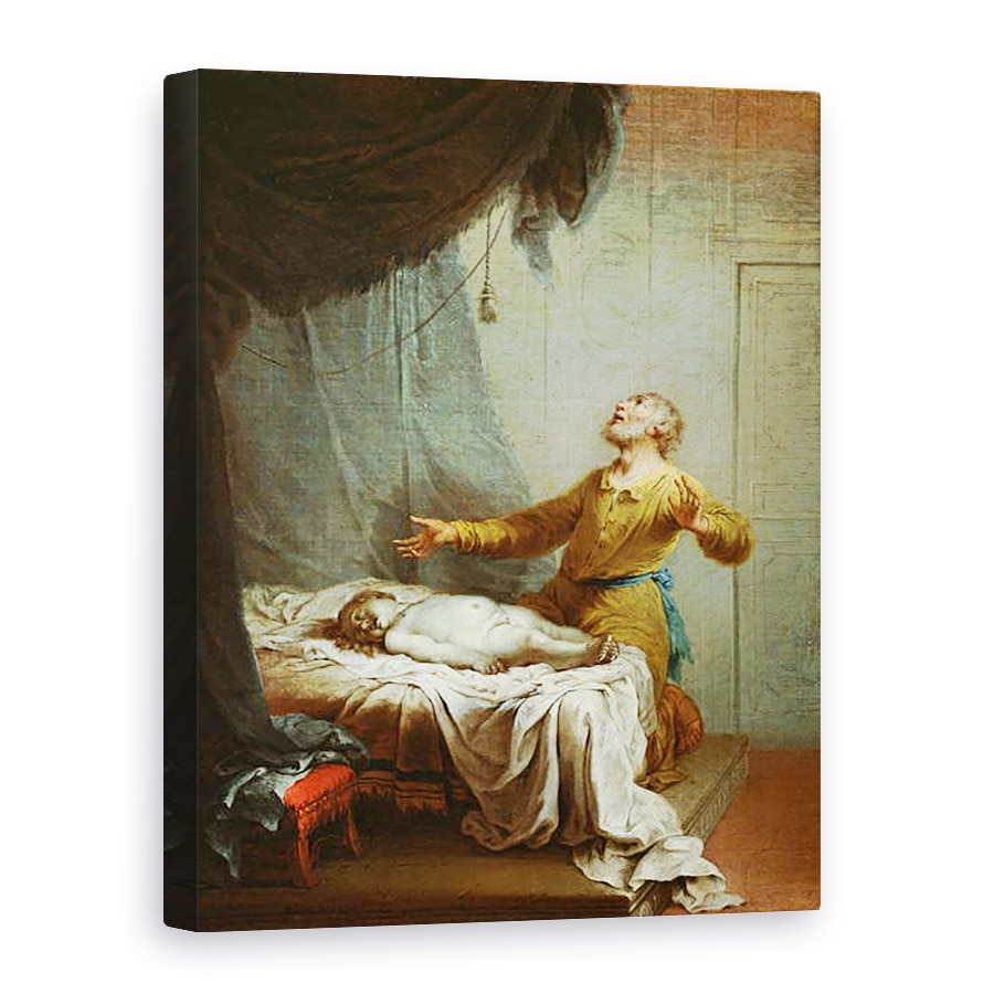 Tablou canvas - Januarius Zick - Ilie, in genunchi, 50 x 70 cm