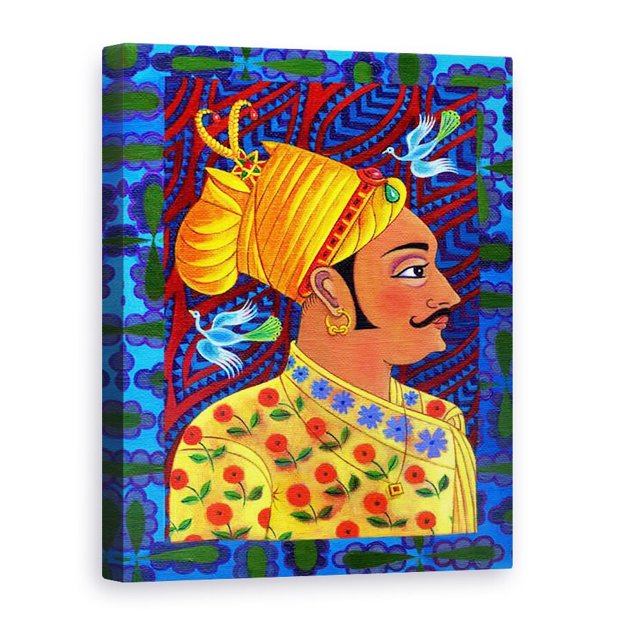 Tablou canvas - Jane Tattersfield - Maharaja cu pasari albastre, 2011, 50 x 70 cm