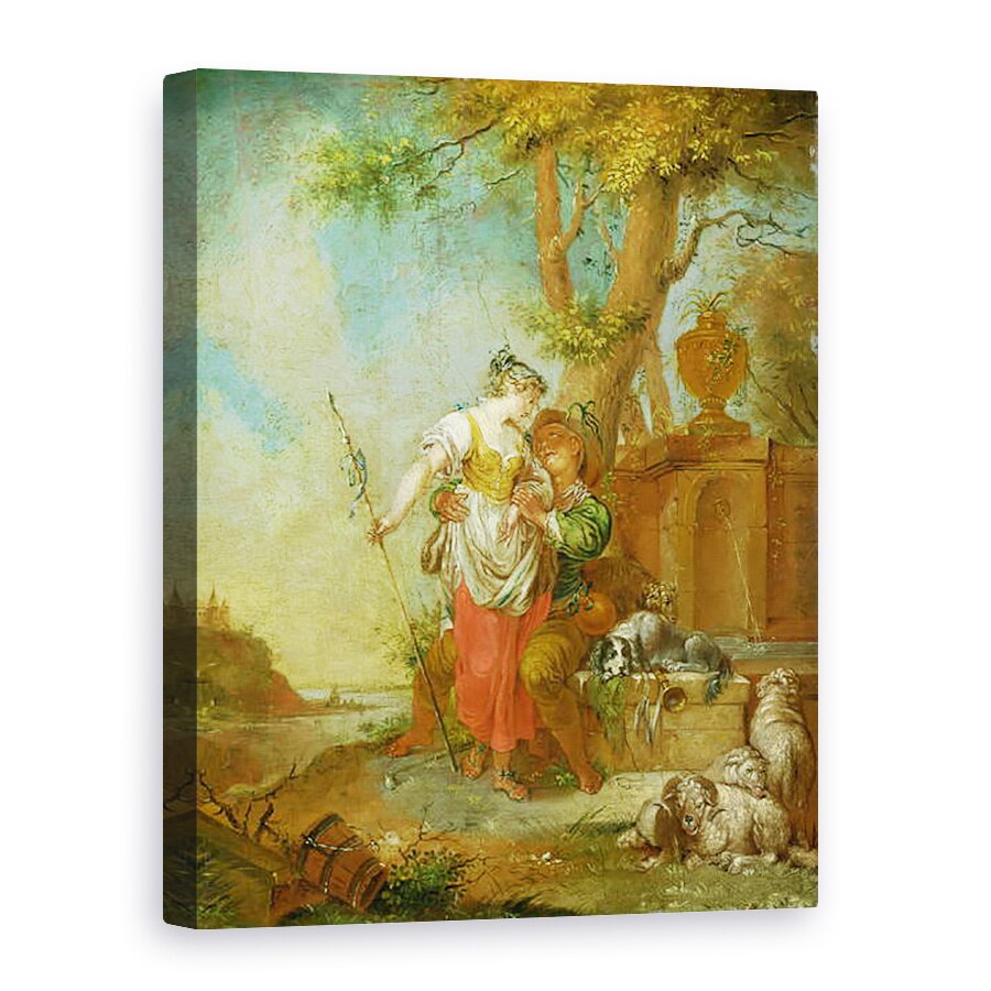 Tablou canvas - Januarius Zick - Pastor si Pastor, 50 x 70 cm