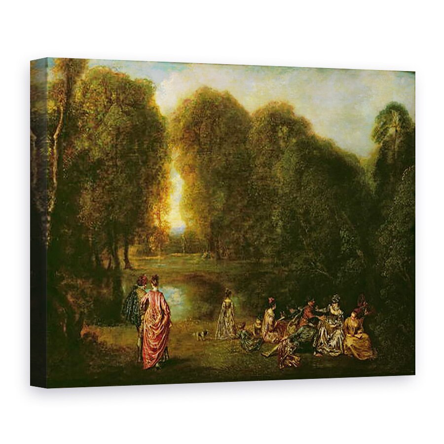 Tablou canvas - Jean Antoine Watteau - O intalnire intr-un parc, 50 x 70 cm