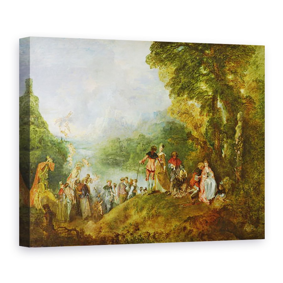 Tablou canvas - Jean Antoine Watteau - imbarcare pentru Cythera, 50 x 70 cm