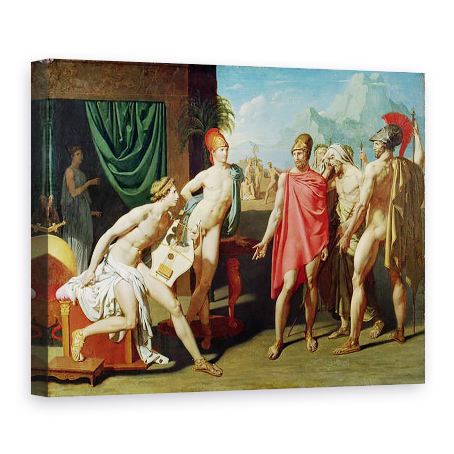 Tablou canvas - Jean Auguste Dominique Ingres - Ambasadorii trimisi de Agamemnon pentru a-l indemna pe Ahile sa lupte, 60 x 80 cm