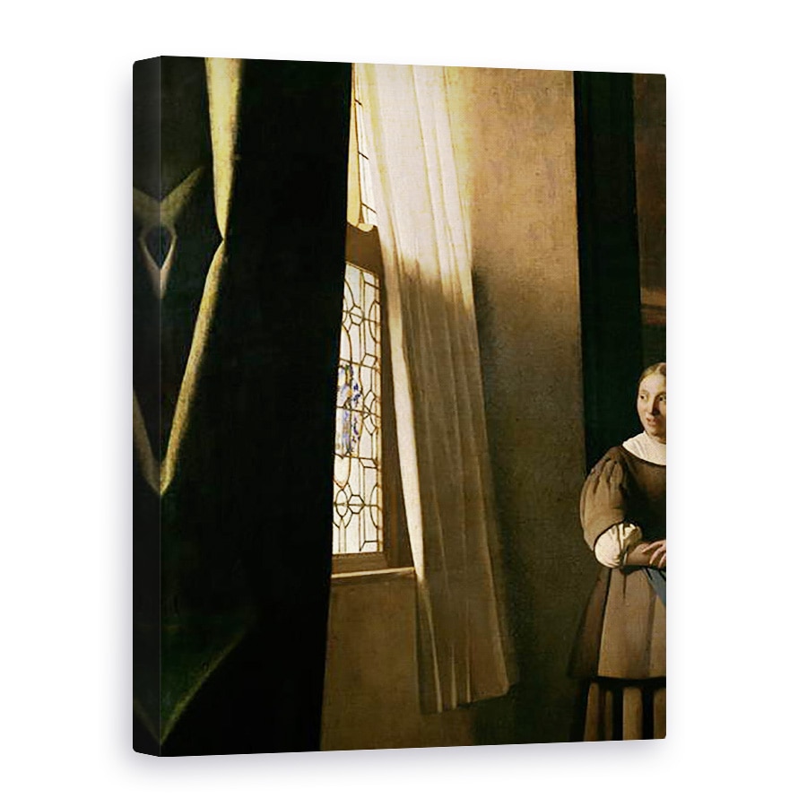 Tablou canvas - Jan Vermeer - Doamna a scris o scrisoare cu servitoarea ei, 60 x 80 cm