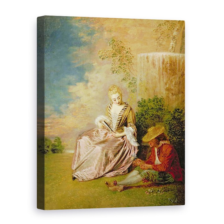 Tablou canvas - Jean Antoine Watteau - Iubitul timid, 50 x 70 cm