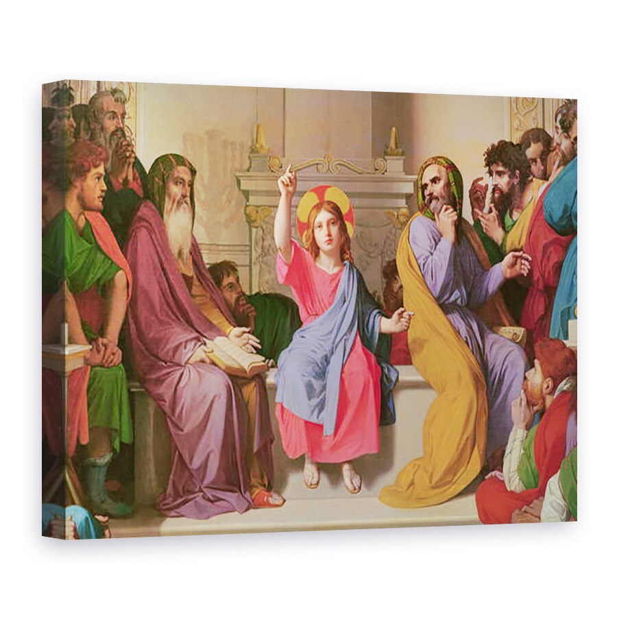 Tablou canvas - Jean Auguste Dominique Ingres - Isus printre doctori detaliu al lui Isus, 60 x 80 cm