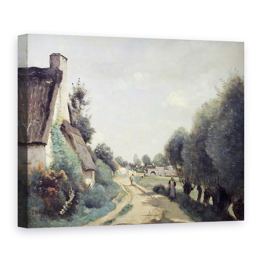 Tablou canvas - Jean Baptiste Camille Corot - Un drum langa Arras, sau cabane, 60 x 80 cm