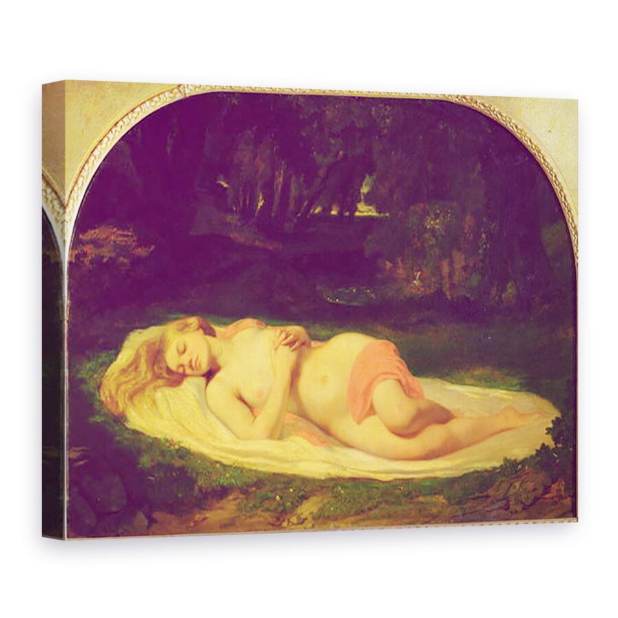 Tablou canvas - Jean Baptiste Ange Tissier - Nimfa adormita, 60 x 80 cm