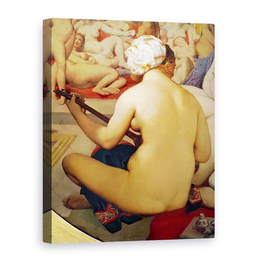Tablou canvas - Jean Auguste Dominique Ingres - Baia turceasca, detaliu al muzicianului, 60 x 80 cm