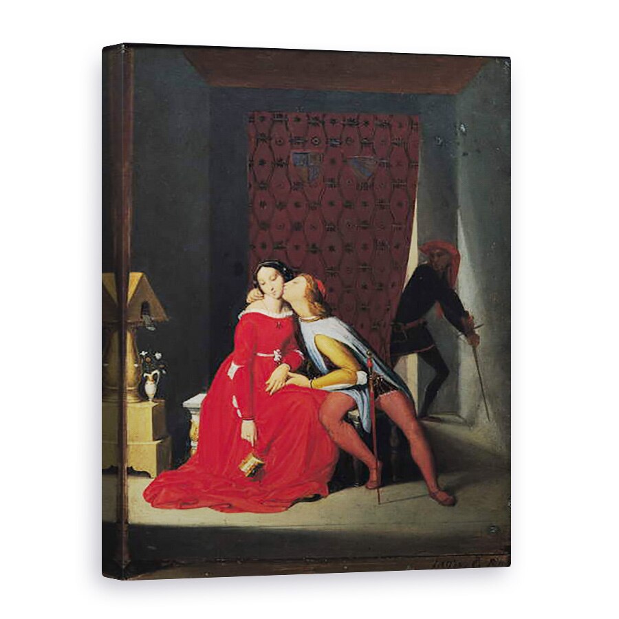 Tablou canvas - Jean Auguste Dominique Ingres - Gianciotto descopera Paolo si Francesca, 50 x 70 cm