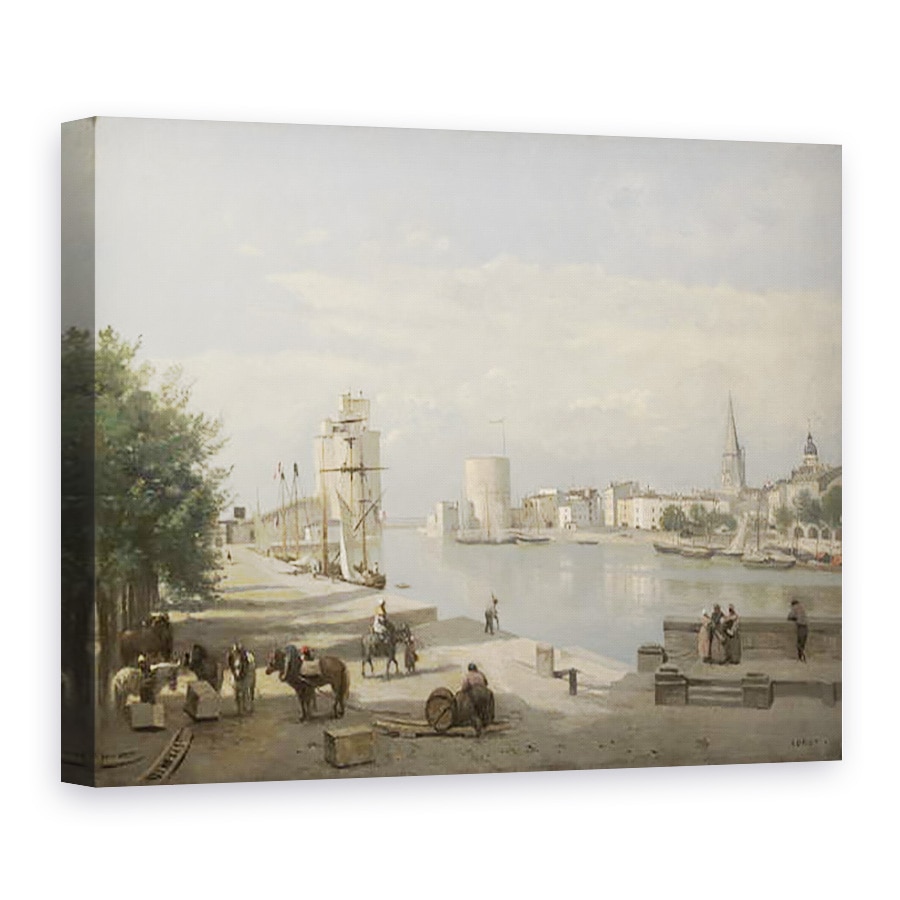 Tablou canvas - Jean Baptiste Camille Corot - Portul La Rochelle, 50 x 70 cm