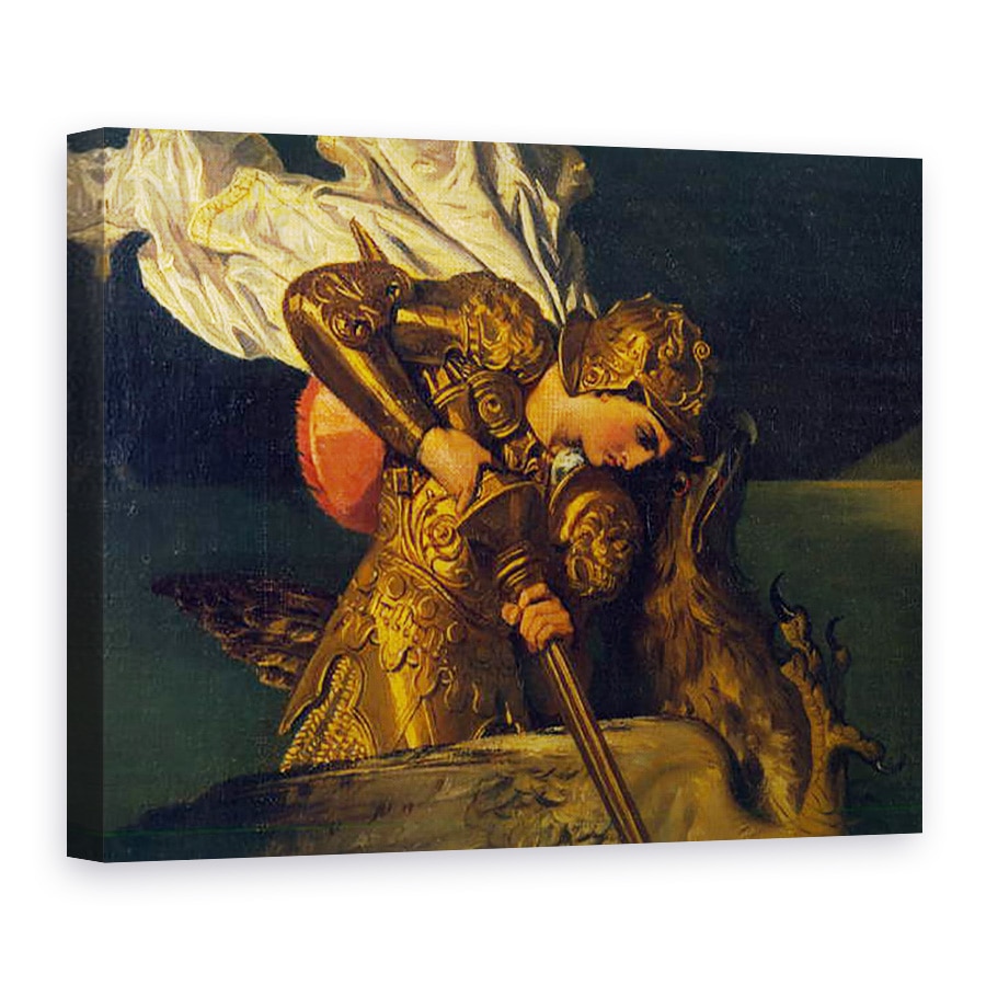 Tablou canvas - Jean Auguste Dominique Ingres - Ruggiero Salvarea Angelica, detaliu de Ruggiero, 50 x 70 cm