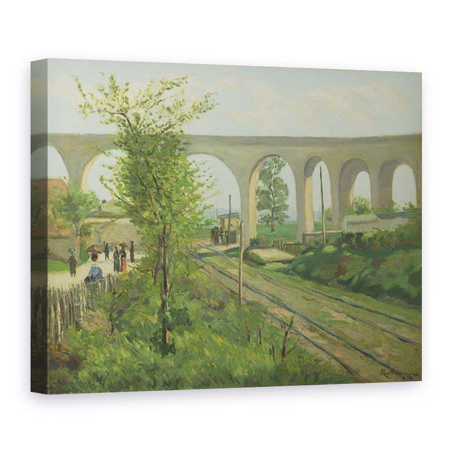 Tablou canvas - Jean Baptiste Armand Guillaumin - Apeductul Arcueil la intersectia feroviara Sceaux, 50 x 70 cm