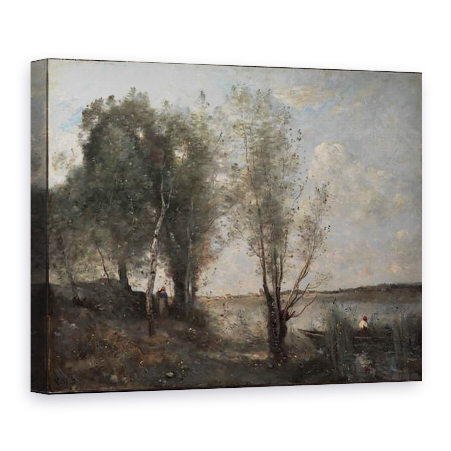 Tablou canvas - Jean Baptiste Camille Corot - Barca printre stuf, 50 x 70 cm