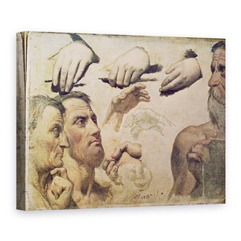 Tablou canvas - Jean Auguste Dominique Ingres - Studiul capetelor si mainilor pentru apoteoza lui Homer, 50 x 70 cm Tablou canvas - Jean Auguste Dominique Ingres - Studiul capetelor si mainilor pentru apoteoza lui Homer, 50 x 70 cm