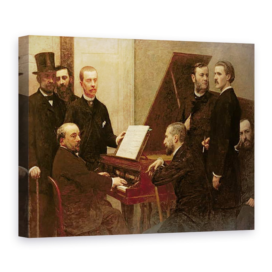 Tablou canvas - Ignace Henri Jean Fantin-Latour - in jurul pianului, 75 x 100 cm