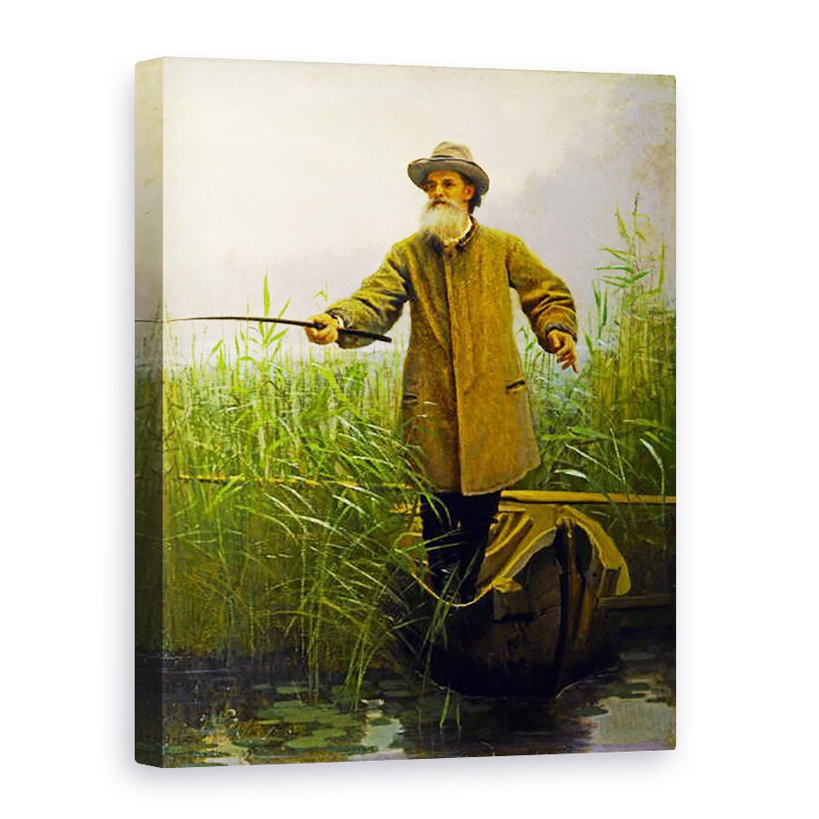 Tablou canvas - Ivan Nikolaevich Kramskoy - Portretul lui Apollon Maikov 1821-97 Pescuit, 75 x 100 cm